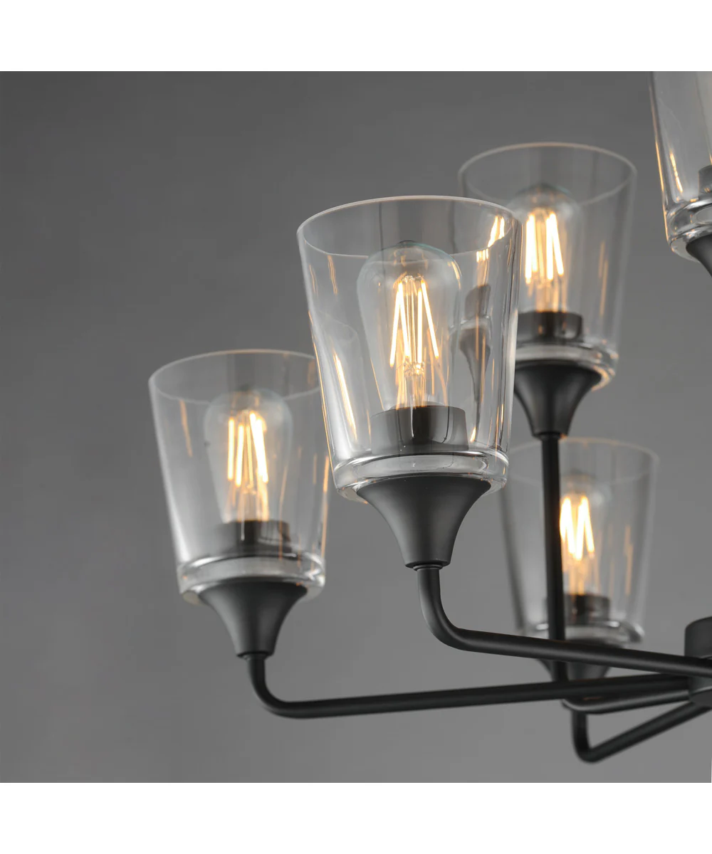 Hudson 9-Light Two-Tier Chandelier Black - Image 4