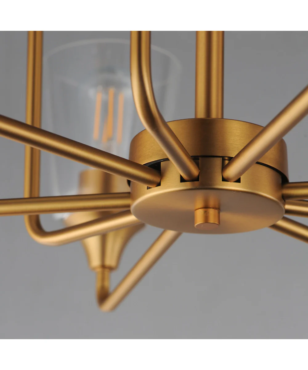 Hudson 9-Light Two-Tier Chandelier Natural Aged Brass - Image 4