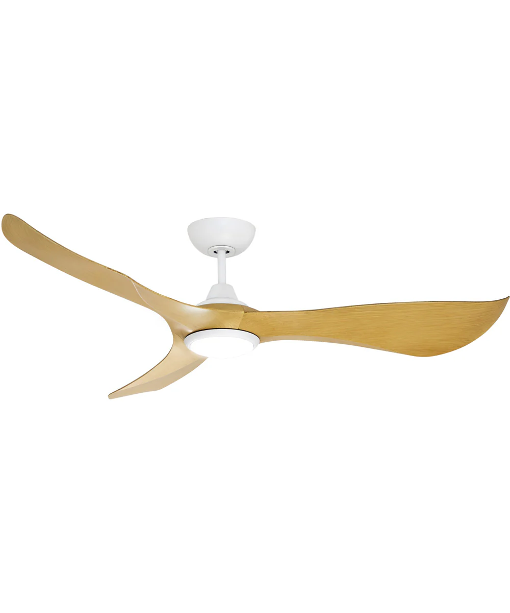Keanu 56 inch Indoor/Outdoor Fan w LED Light Kit Matte White / Teak - Image 2