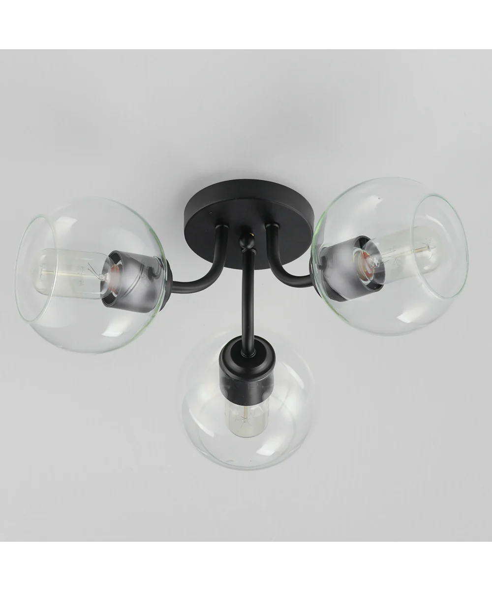 Knox 3-Light Semi-Flush Mount Black - Image 2