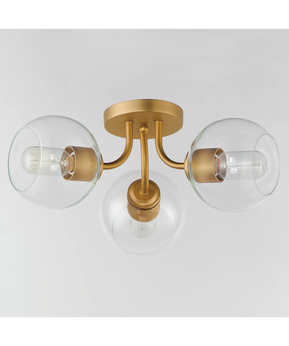 Knox 3-Light Semi-Flush Mount Natural Aged Brass - Image 2