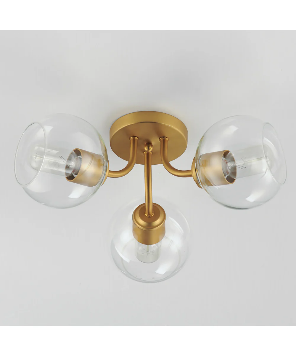 Knox 3-Light Semi-Flush Mount Natural Aged Brass - Image 3