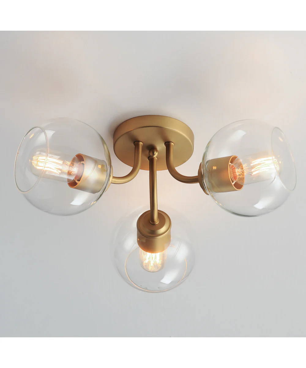 Knox 3-Light Semi-Flush Mount Natural Aged Brass - Image 4