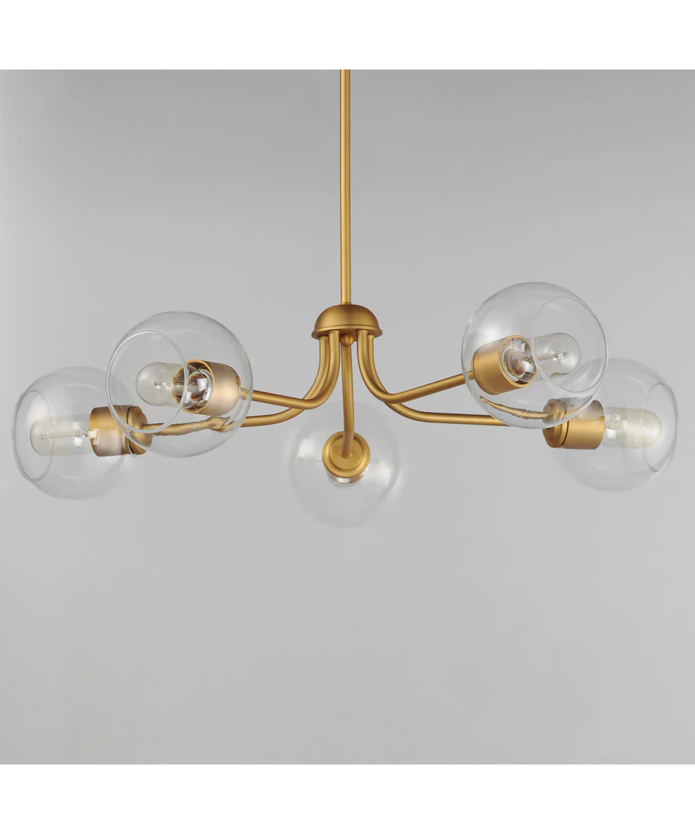 Knox 5-Light Globe Chandelier Natural Aged Brass - Image 2