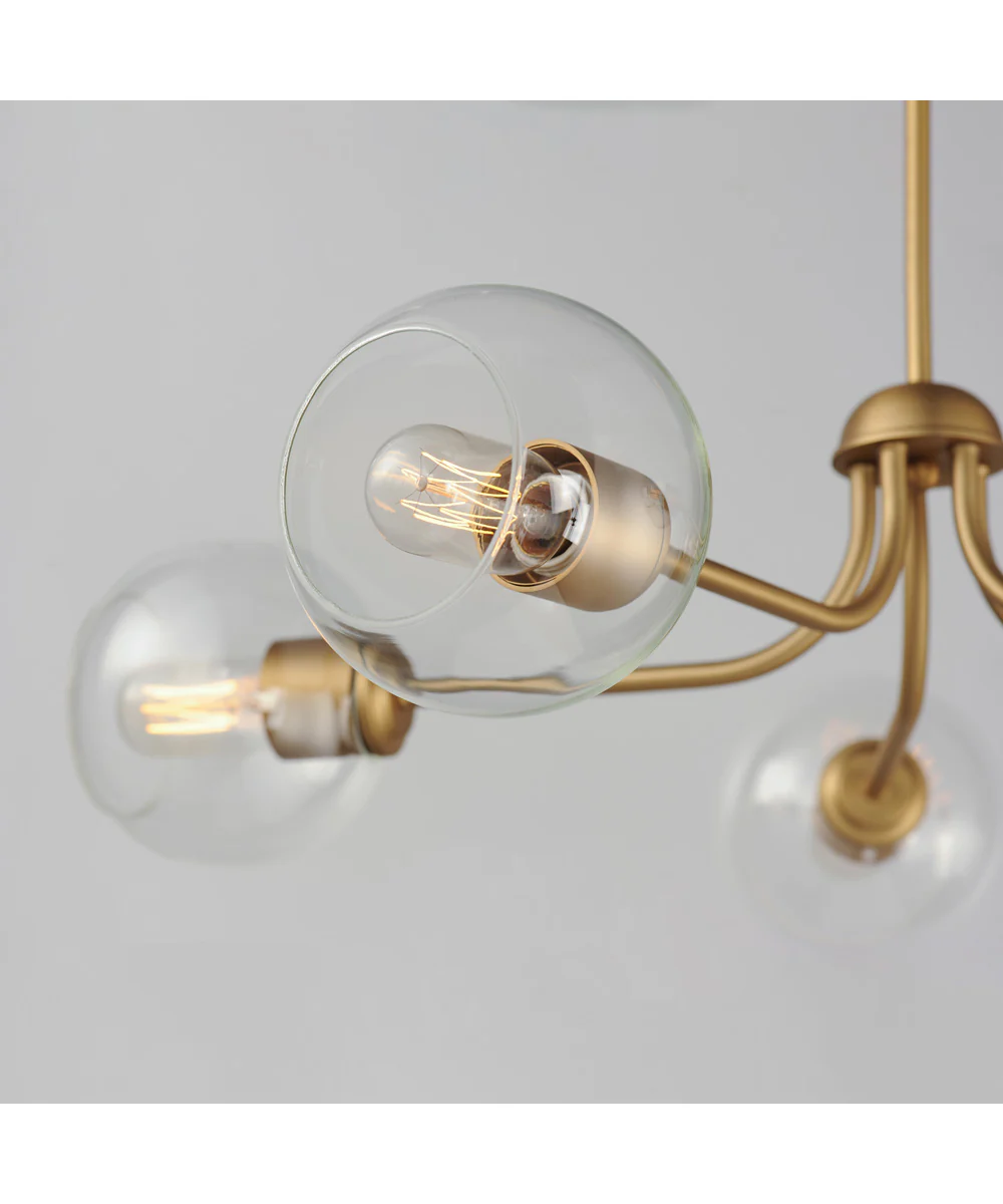 Knox 5-Light Globe Chandelier Natural Aged Brass - Image 3