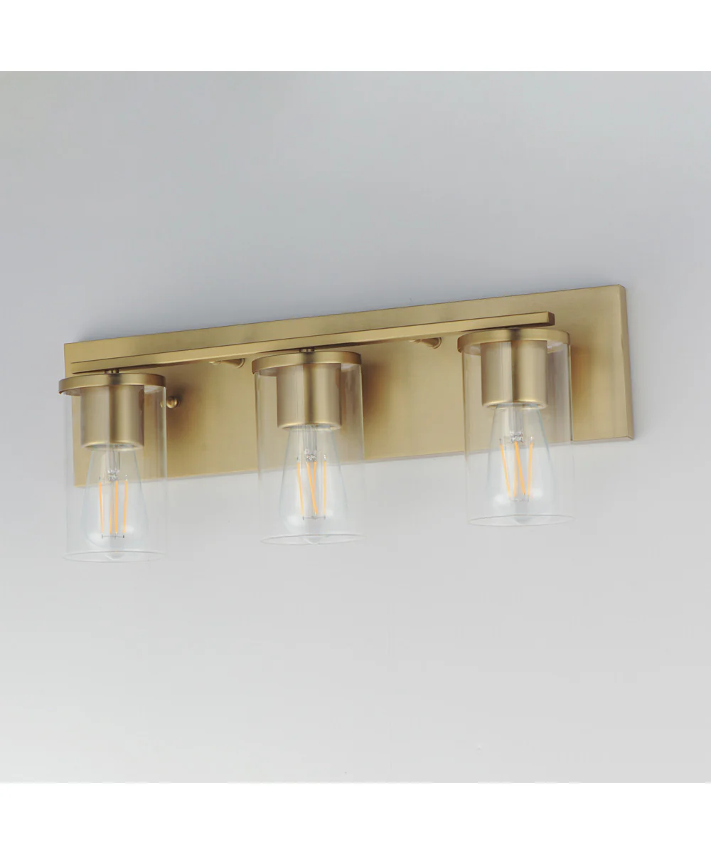 Lateral 3-Light Bath Vanity Satin Brass - Image 4