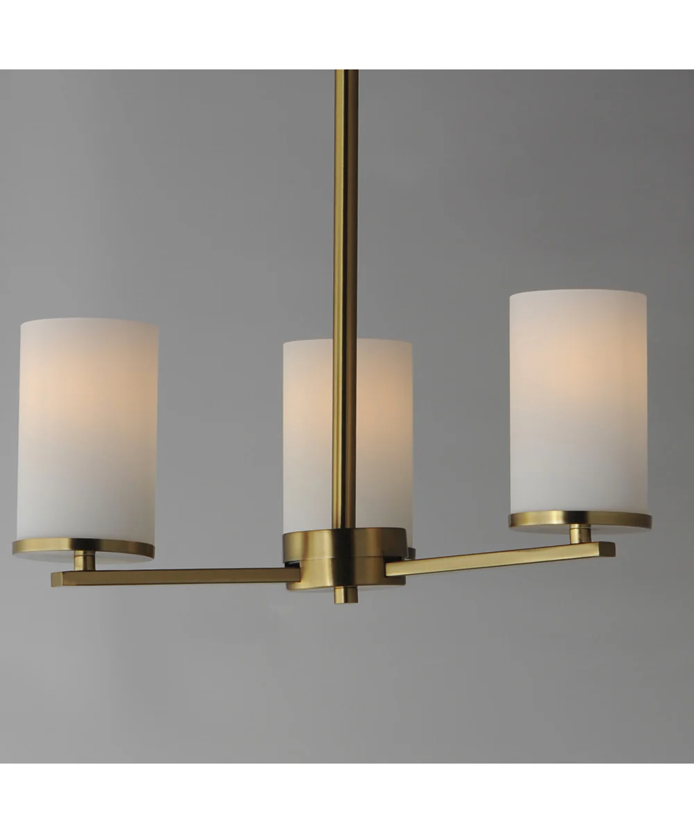 Lateral 3-Light Chandelier Satin Brass - Image 3