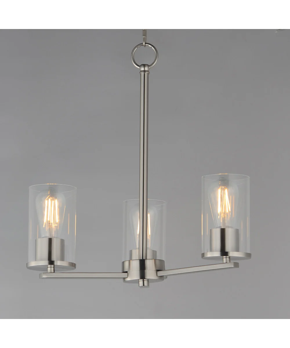 Lateral 3-Light Chandelier Satin Nickel - Image 2