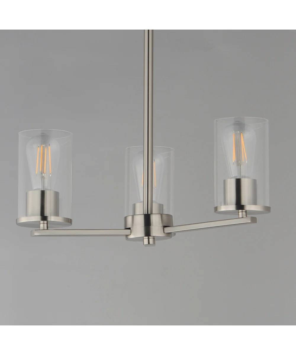 Lateral 3-Light Chandelier Satin Nickel - Image 3