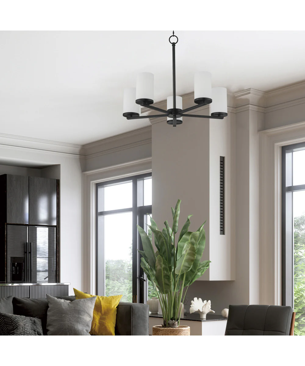 Lateral 5-Light Chandelier Black - Image 2