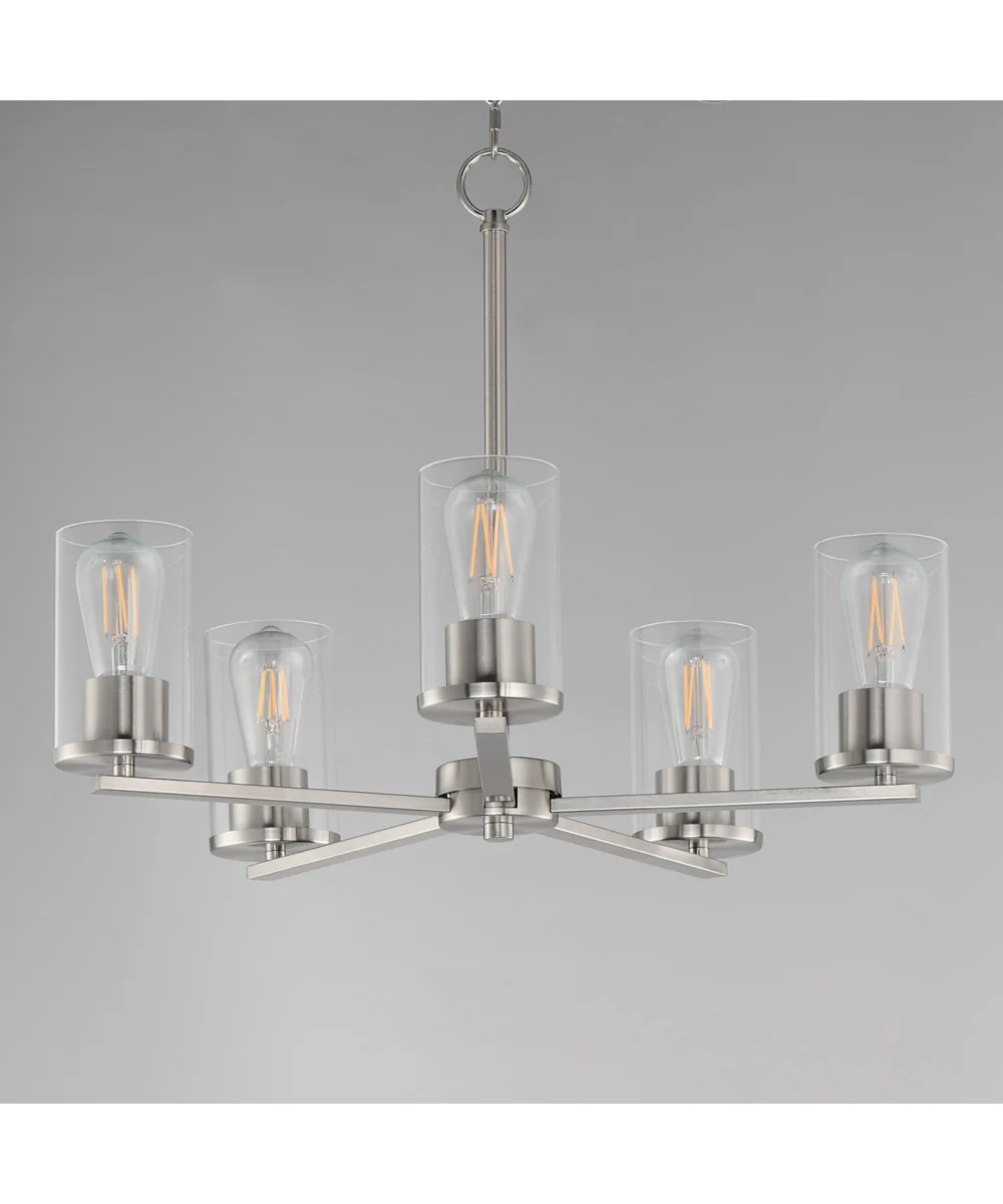 Lateral 5-Light Chandelier Satin Nickel - Image 2