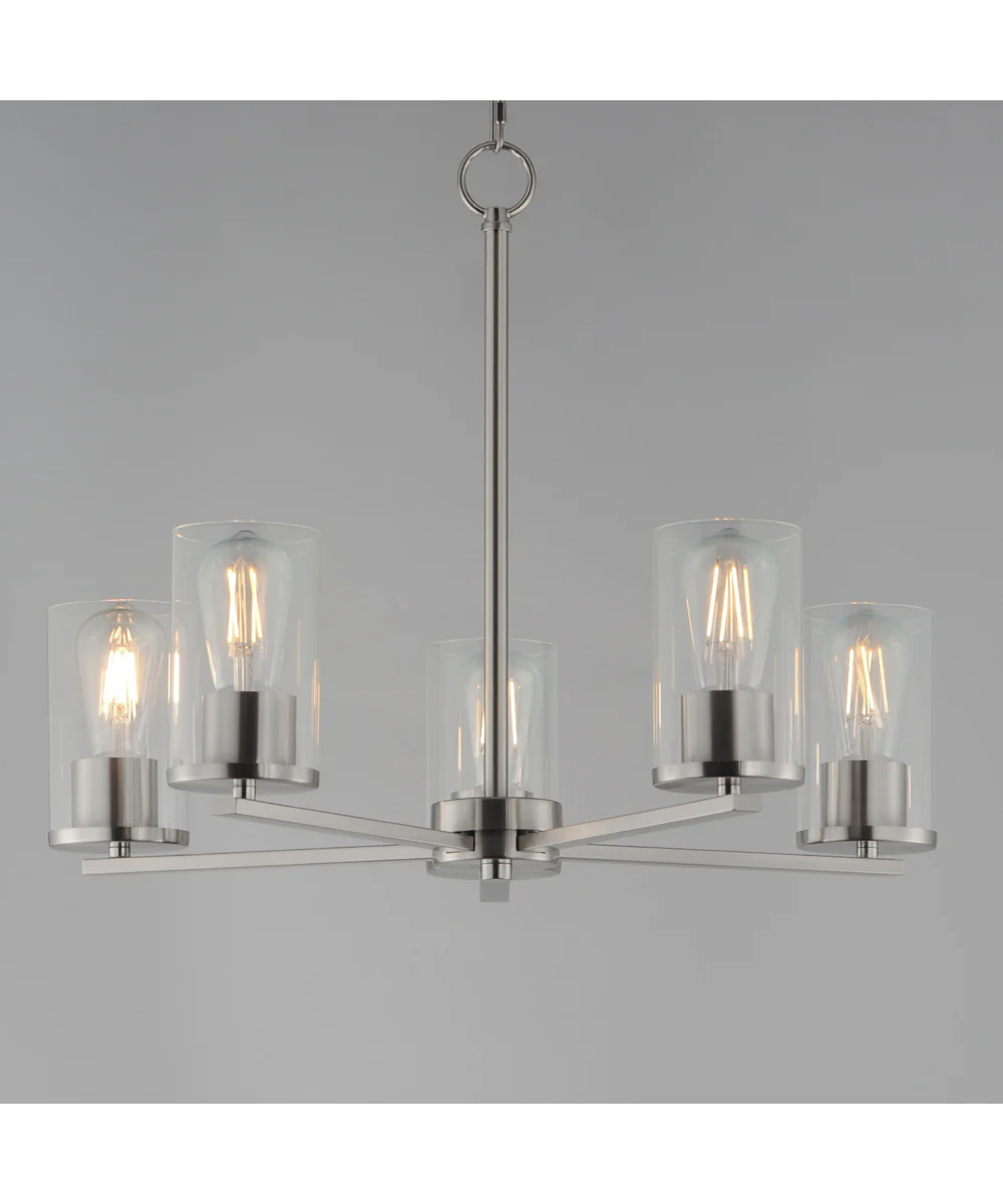 Lateral 5-Light Chandelier Satin Nickel - Image 3