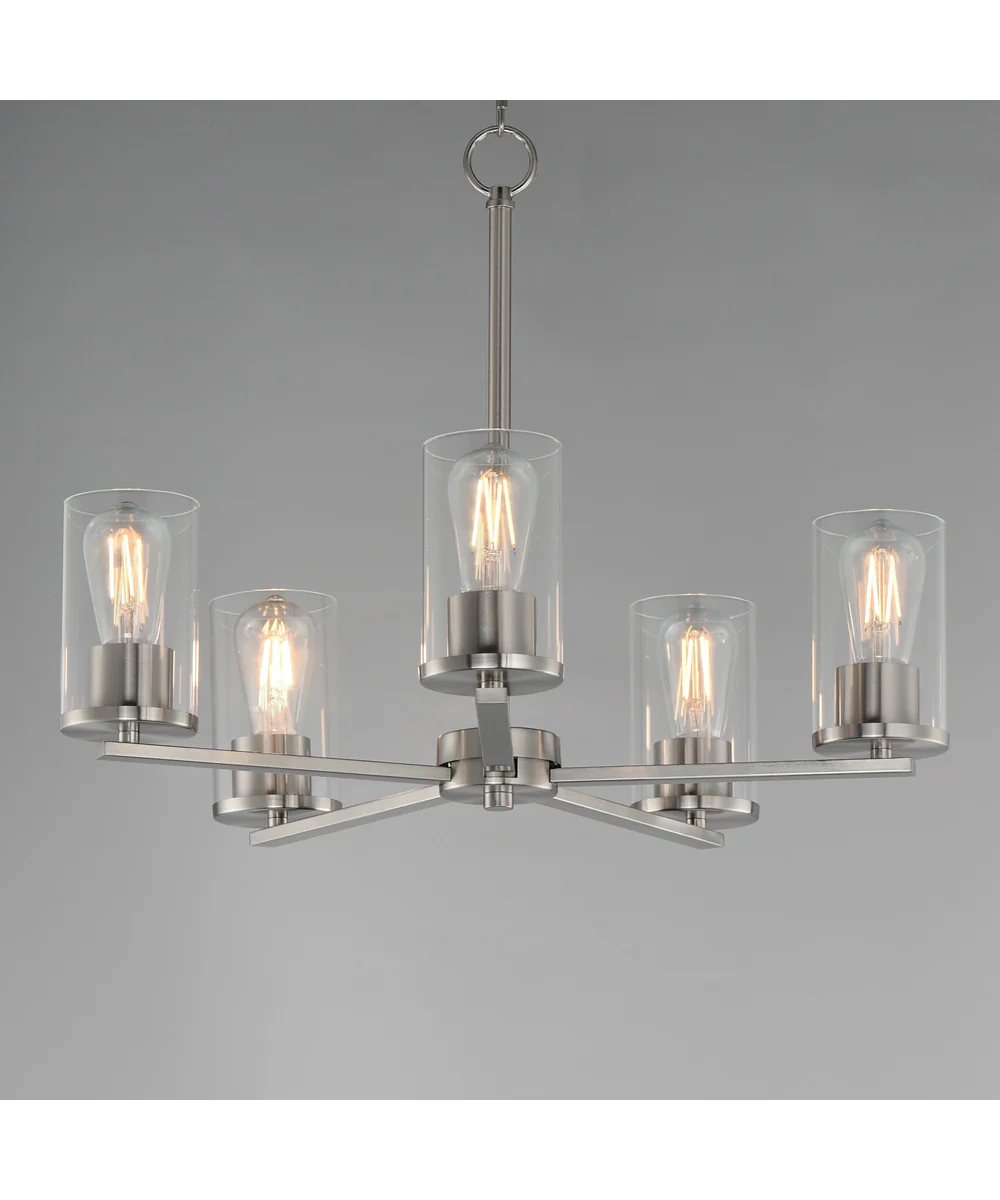Lateral 5-Light Chandelier Satin Nickel - Image 4