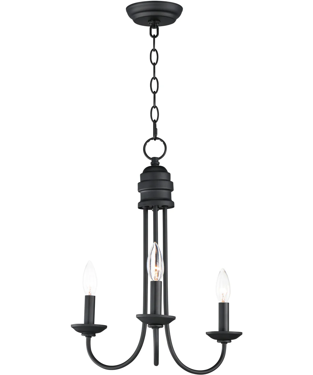 Logan 3-Light Candle Chandelier Black