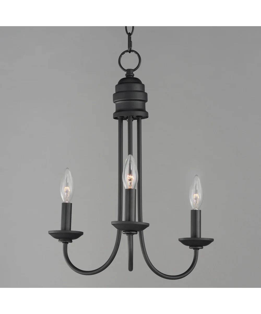 Logan 3-Light Candle Chandelier Black - Image 2