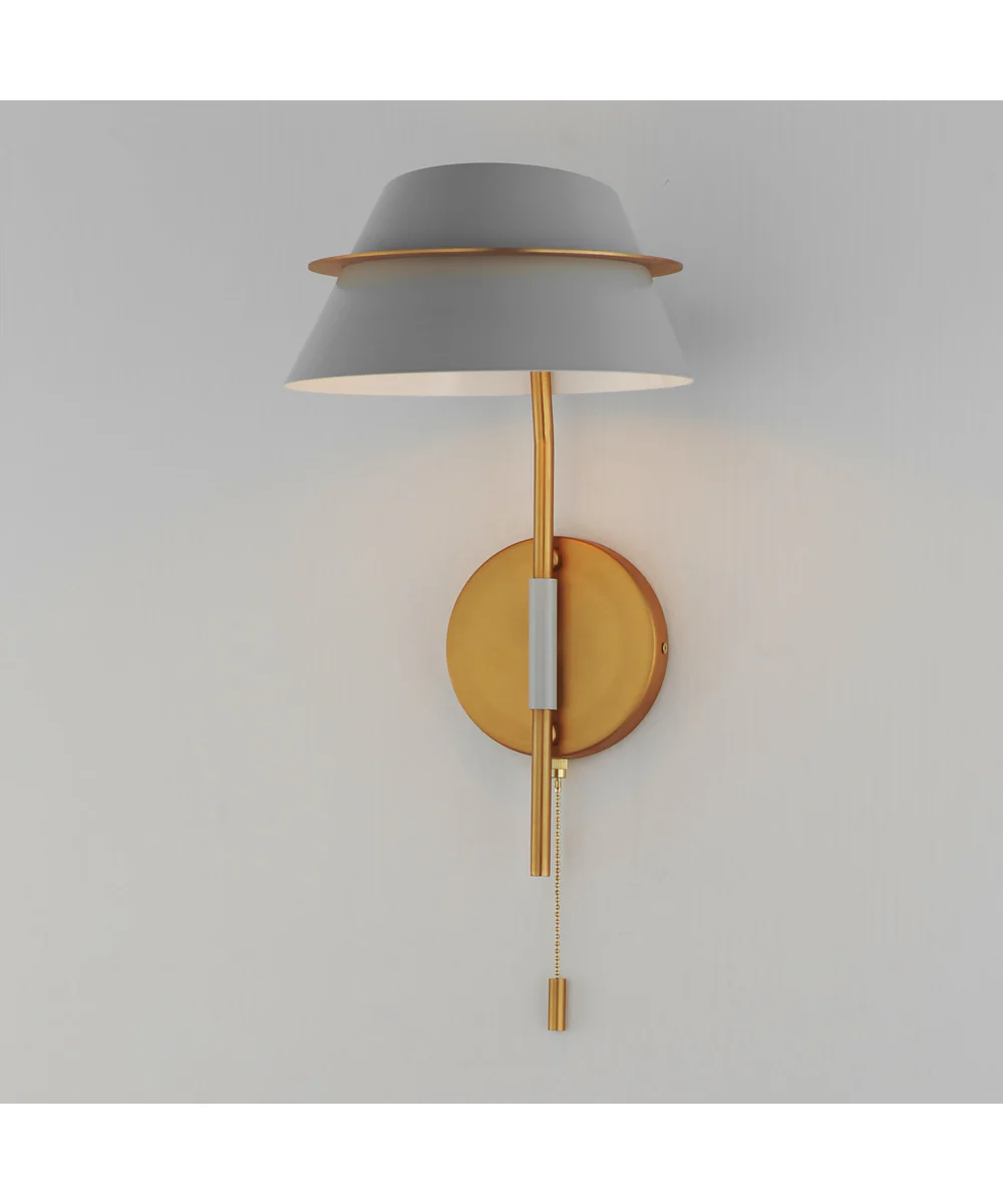 Lucas Single Sconce with Switch Natural Aged Brass - Image 5