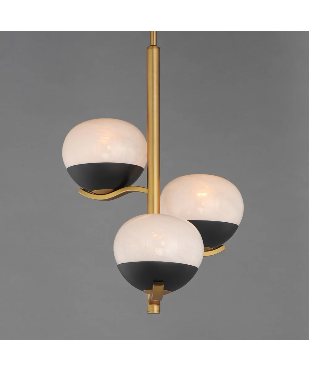 Lucerne 3-Light Chandelier Black / Natural Aged Brass - Image 2