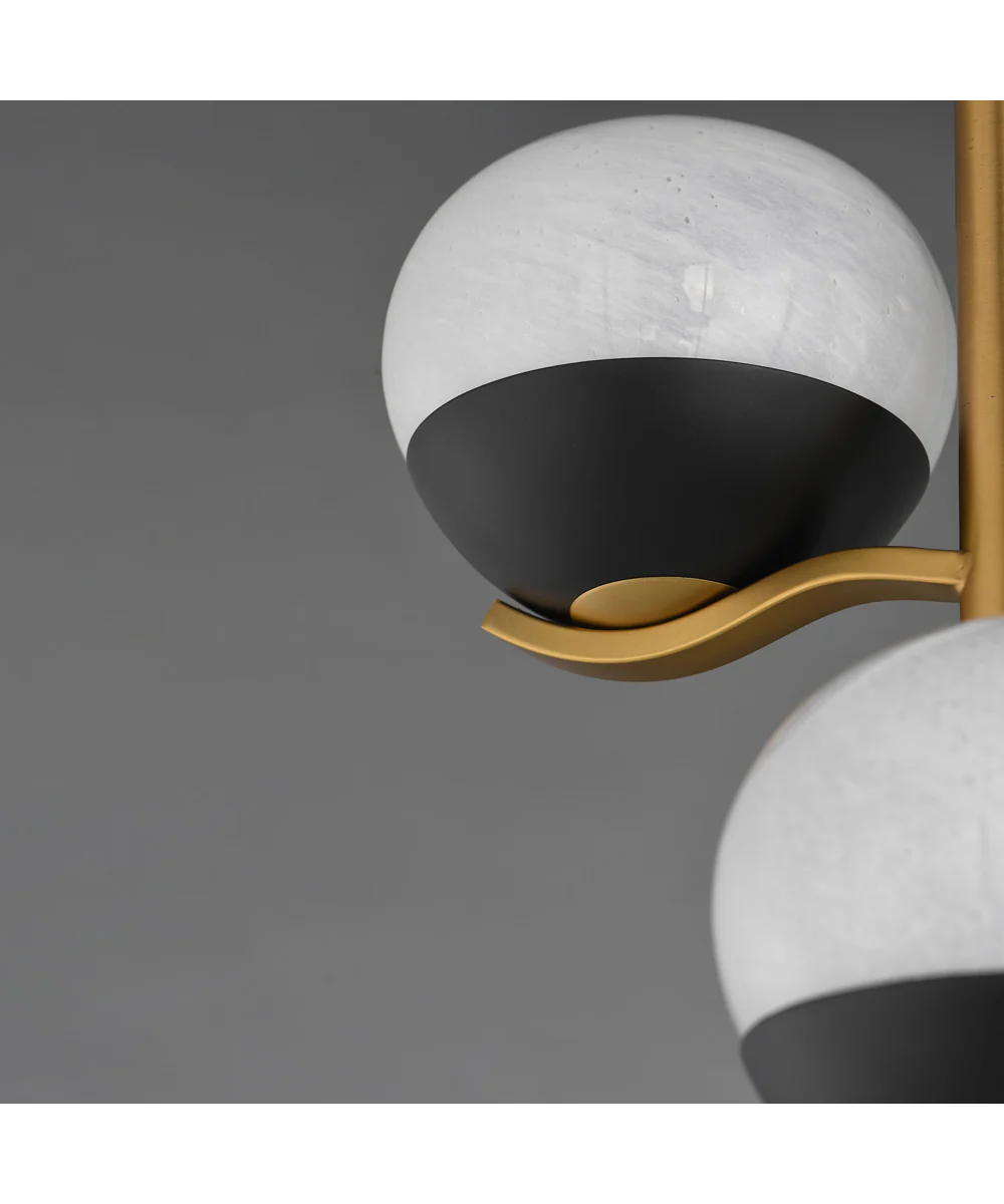 Lucerne 3-Light Chandelier Black / Natural Aged Brass - Image 5