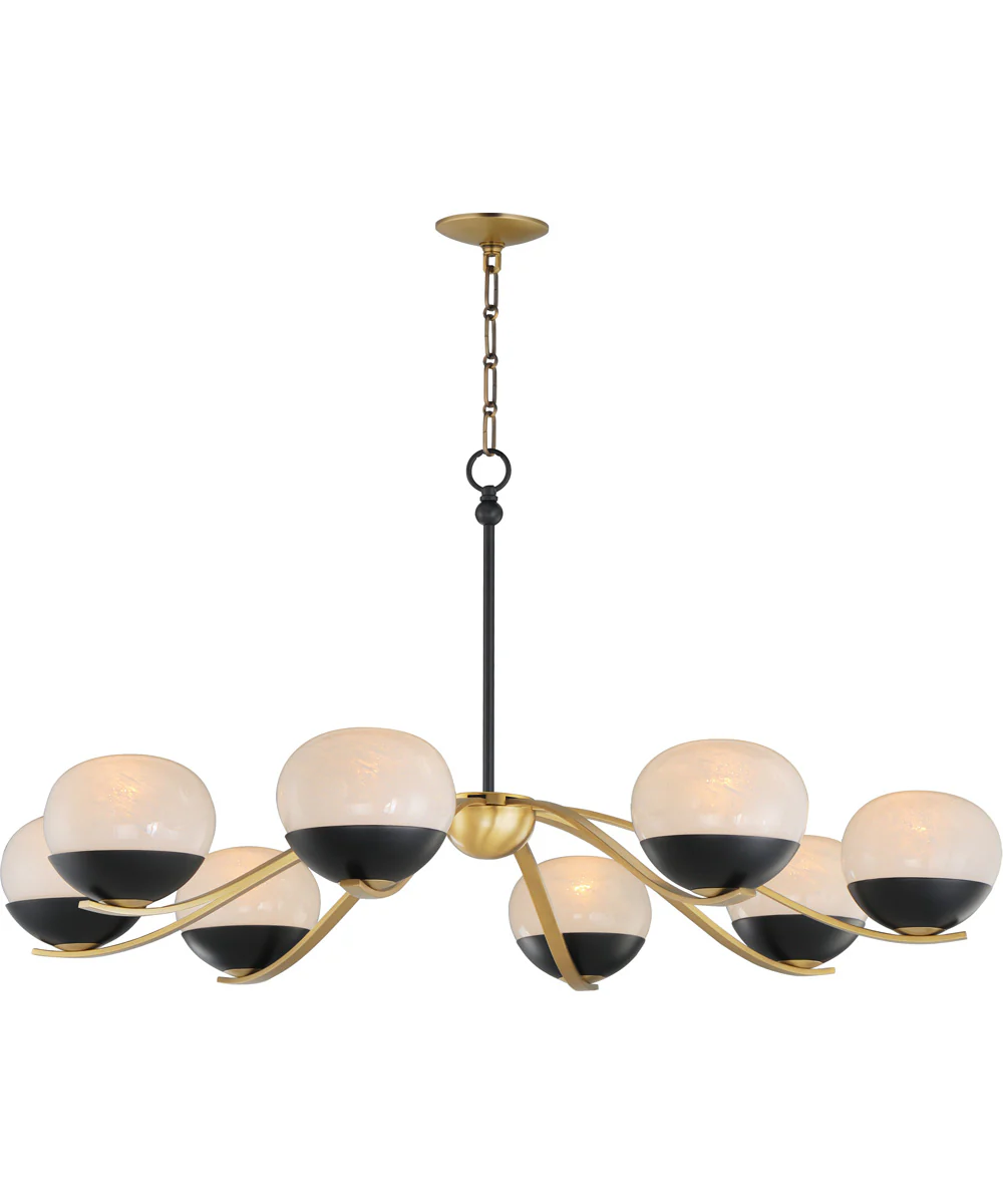 Lucerne 8-Light Chandelier Black / Natural Aged Brass