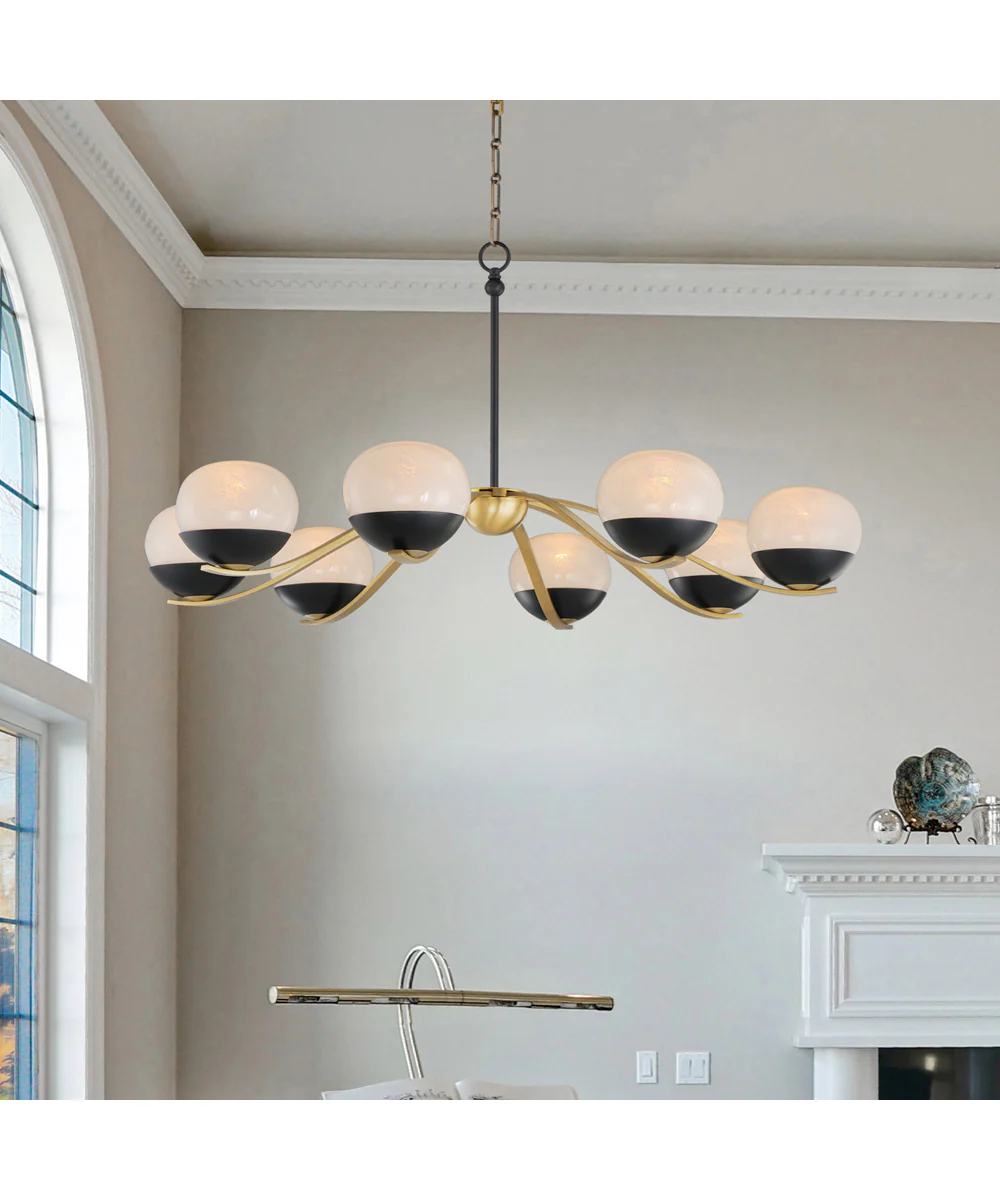 Lucerne 8-Light Chandelier Black / Natural Aged Brass - Image 2