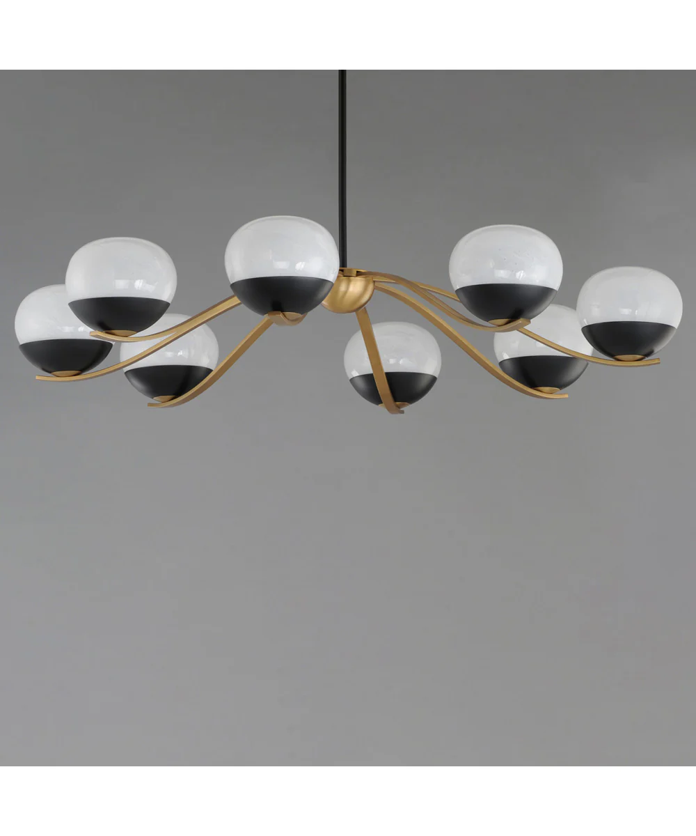 Lucerne 8-Light Chandelier Black / Natural Aged Brass - Image 3