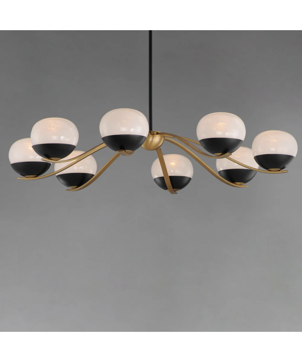 Lucerne 8-Light Chandelier Black / Natural Aged Brass - Image 4