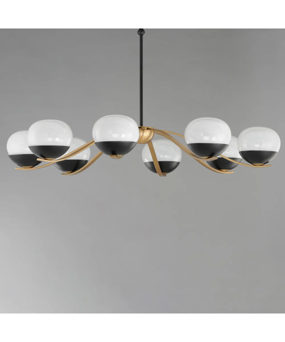 Lucerne 8-Light Chandelier Black / Natural Aged Brass - Image 5