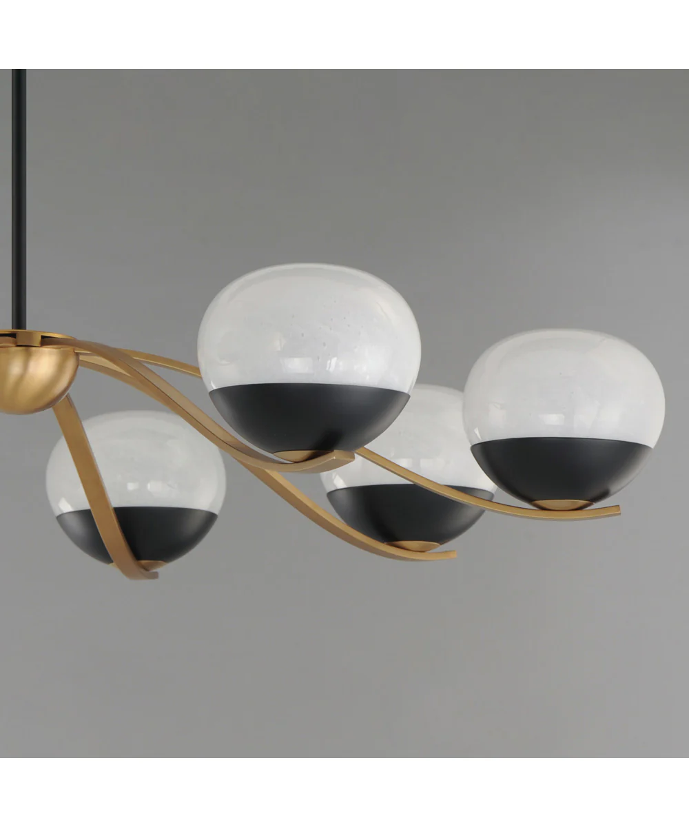 Lucerne 8-Light Chandelier Black / Natural Aged Brass - Image 6