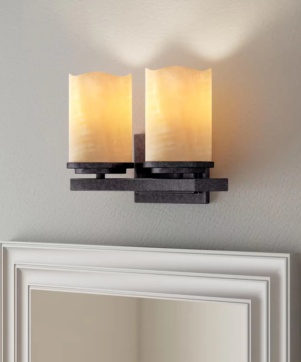 Luminous 11"W 2-Light Bath Vanity Light Fixture Rustic Ebony Finsh by Maxim - Image 2