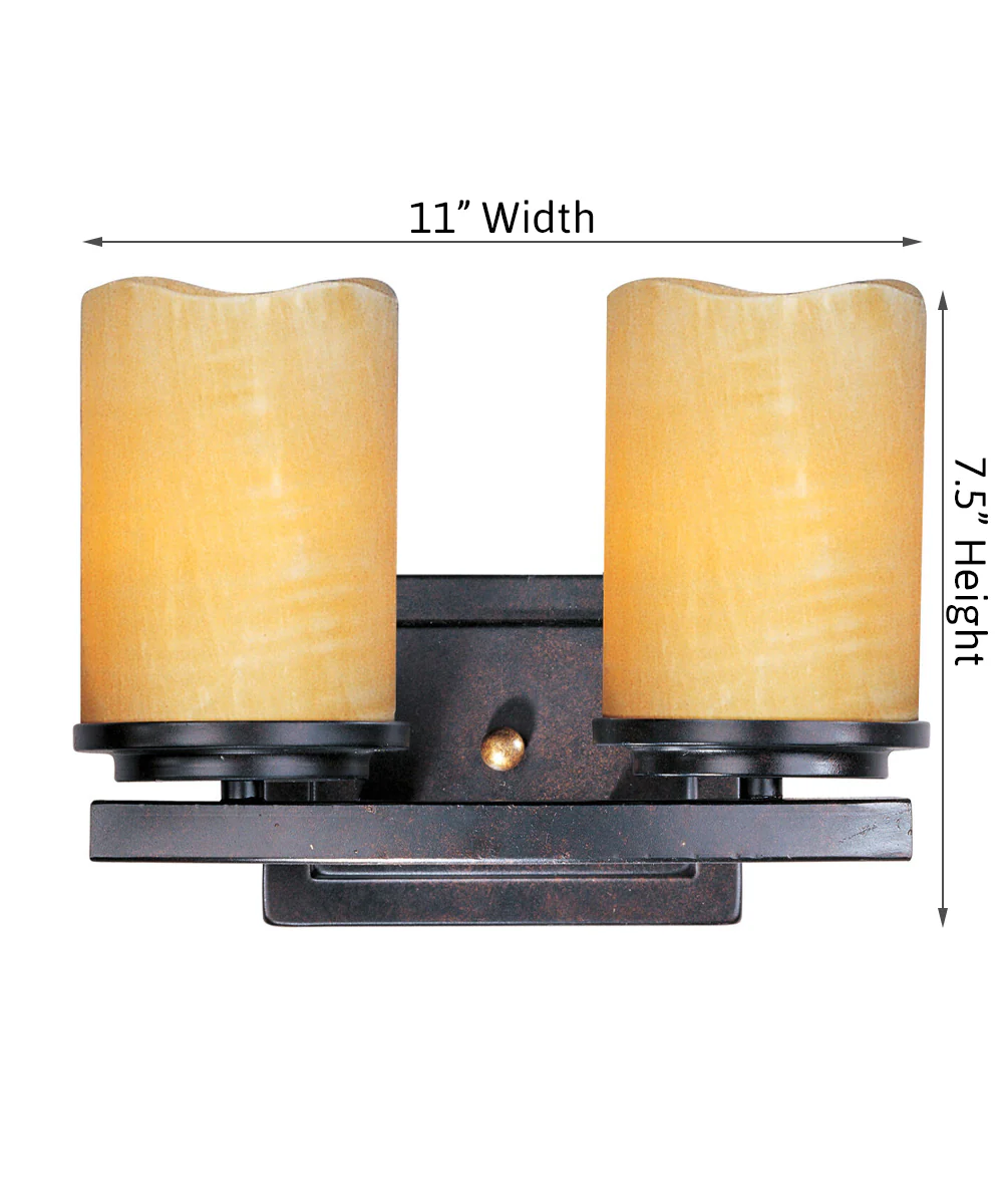 Luminous 11"W 2-Light Bath Vanity Light Fixture Rustic Ebony Finsh by Maxim - Image 4