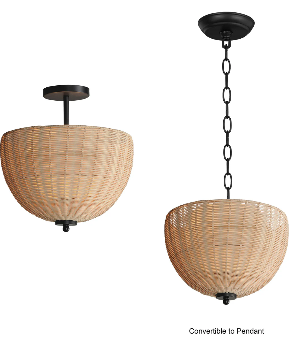 Maldives 2-Light Semi Flush/Pendant Black - Image 2