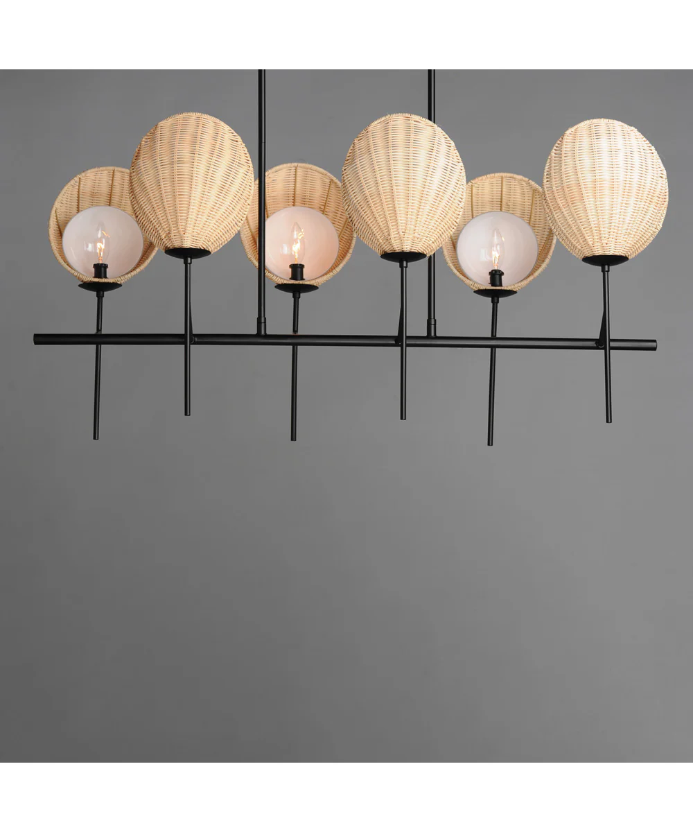 Maldives 6-Light Linear Chandelier Black - Image 4