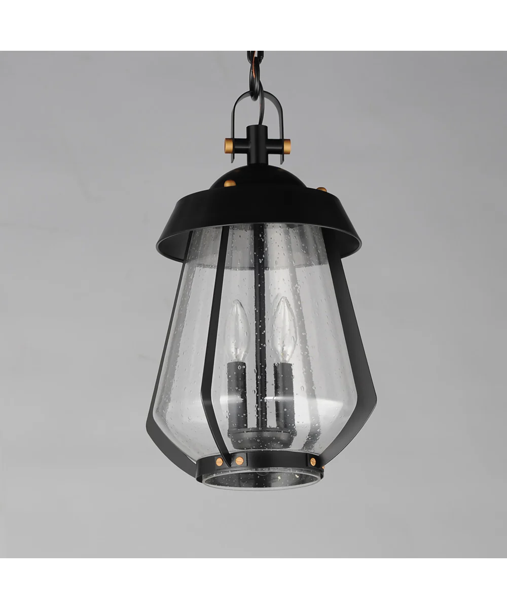 Mariner Large 2-Light Outdoor Pendant Black / Antique Brass - Image 2