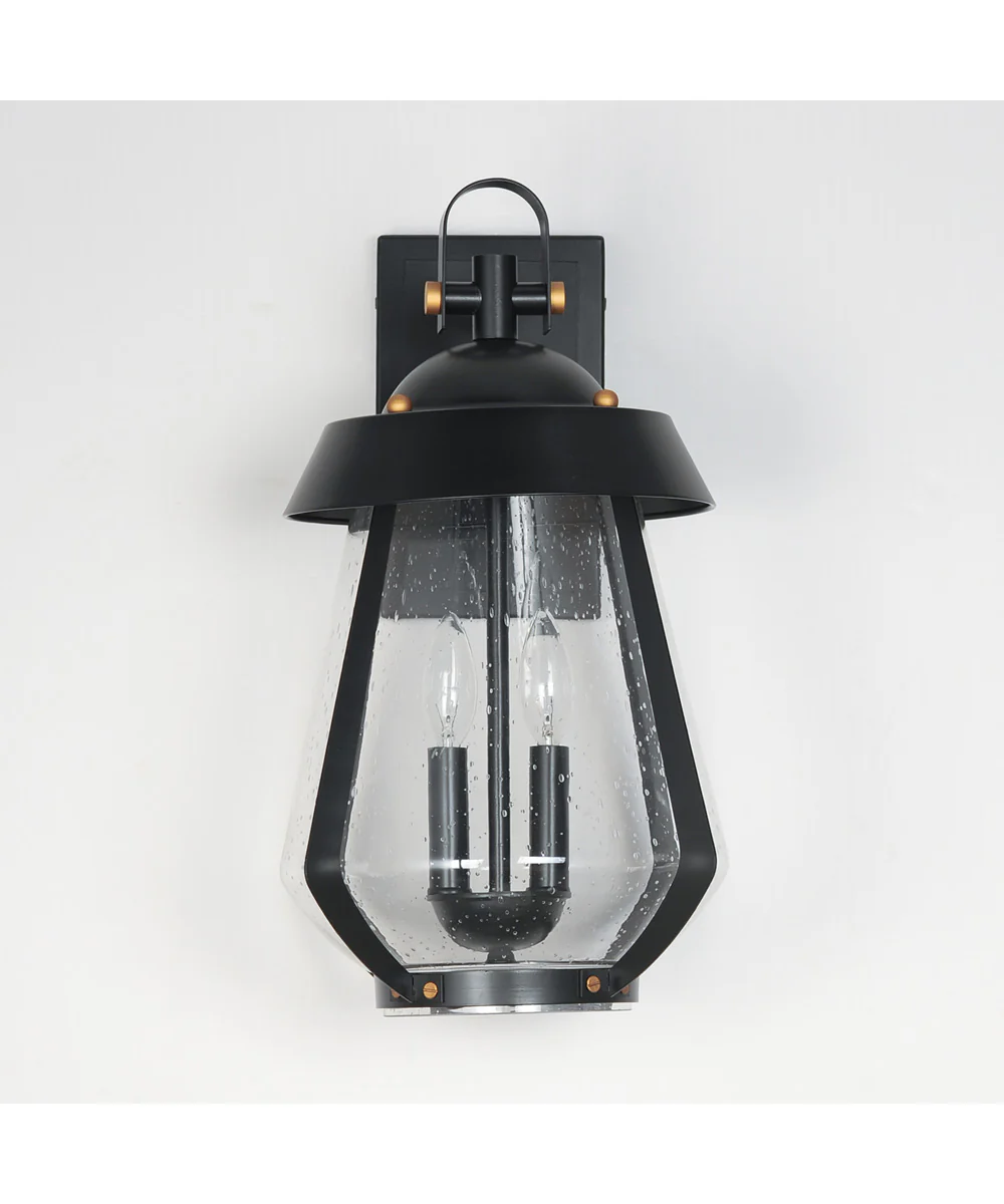 Mariner Large 2-Light Outdoor Sconce Black / Antique Brass - Image 2