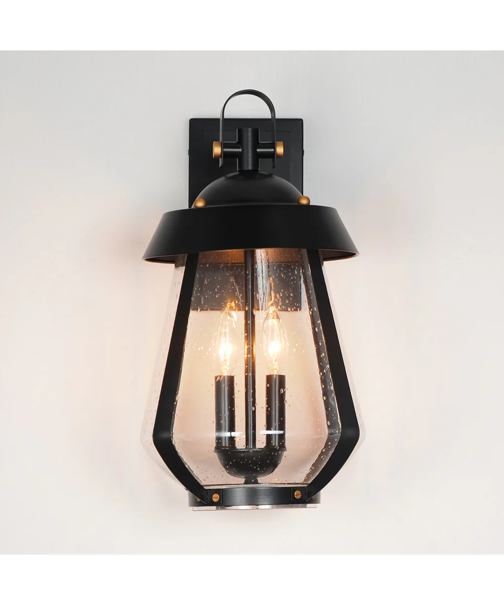 Mariner Large 2-Light Outdoor Sconce Black / Antique Brass - Image 3