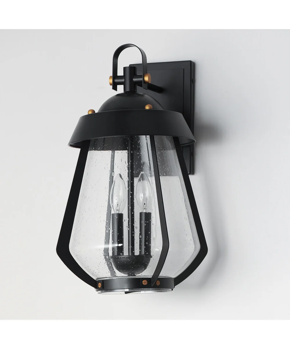 Mariner Large 2-Light Outdoor Sconce Black / Antique Brass - Image 4