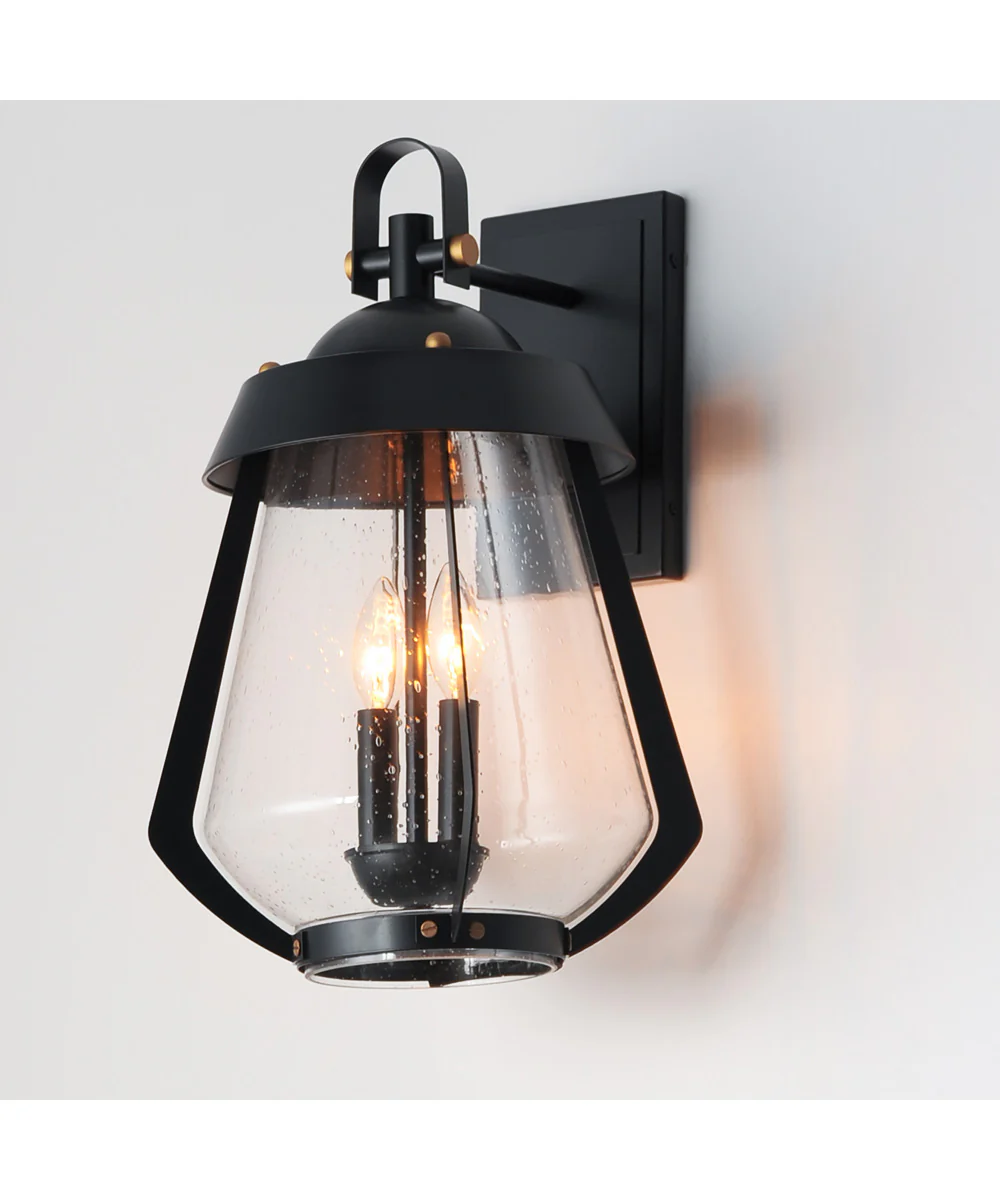 Mariner Large 2-Light Outdoor Sconce Black / Antique Brass - Image 5