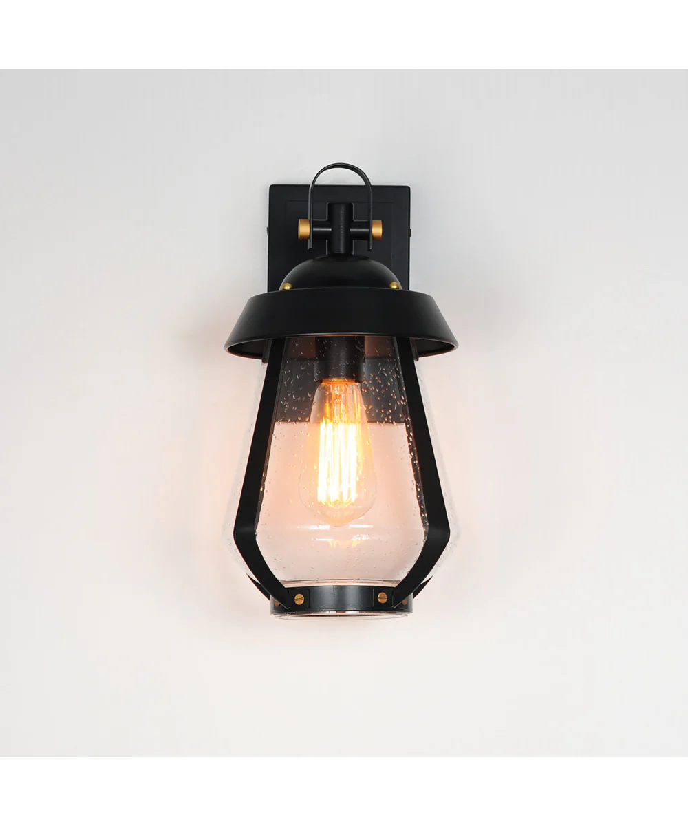 Mariner Medium Outdoor Sconce Black / Antique Brass - Image 3