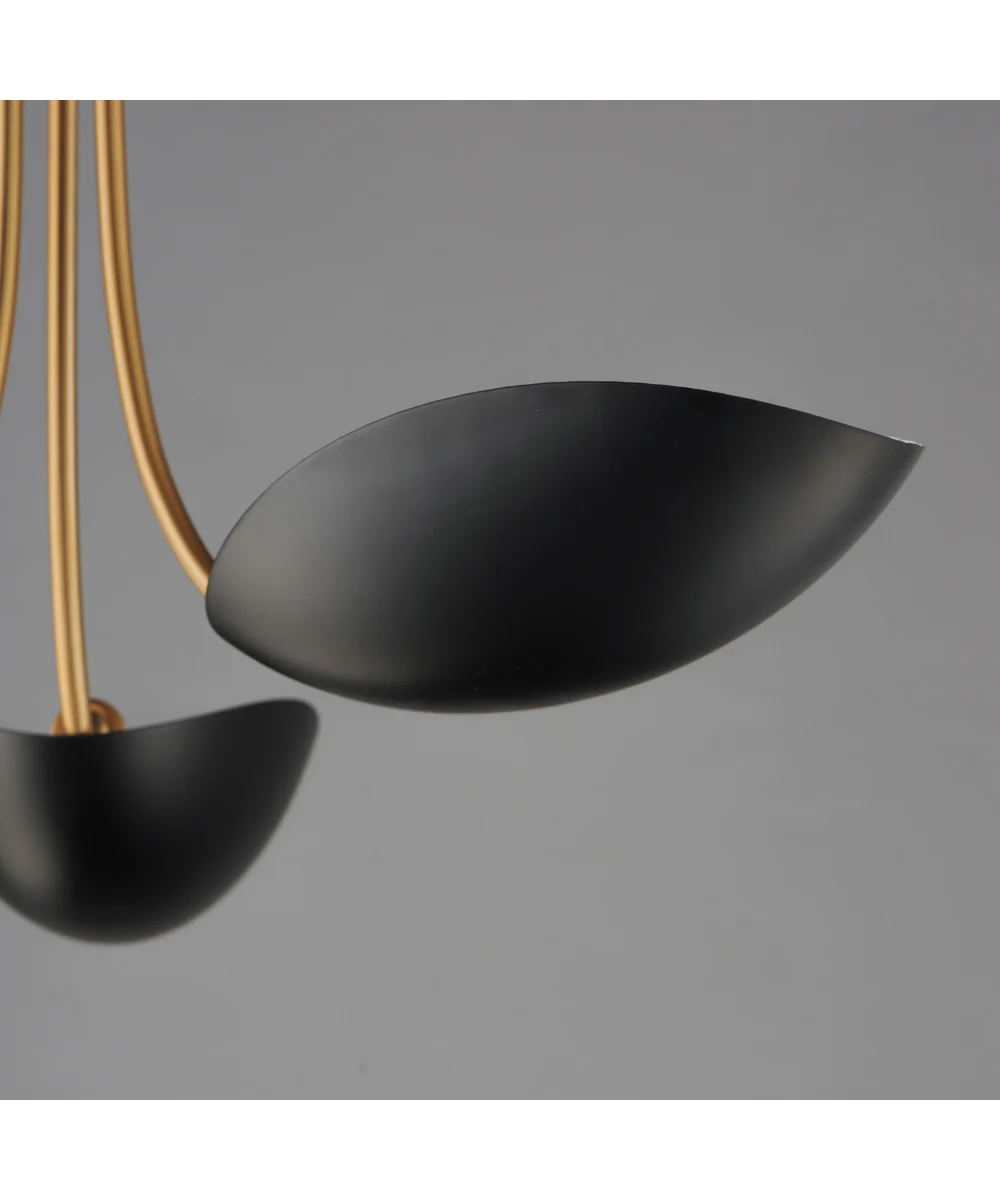 Maris 3-Light Pendant Black / Natural Aged Brass - Image 4