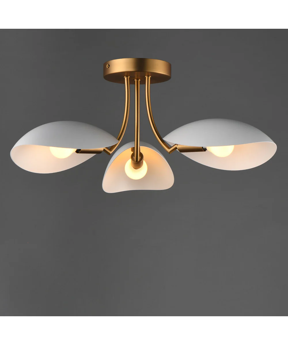 Maris 3-Light Semi Flush White/Natural Aged Brass - Image 4