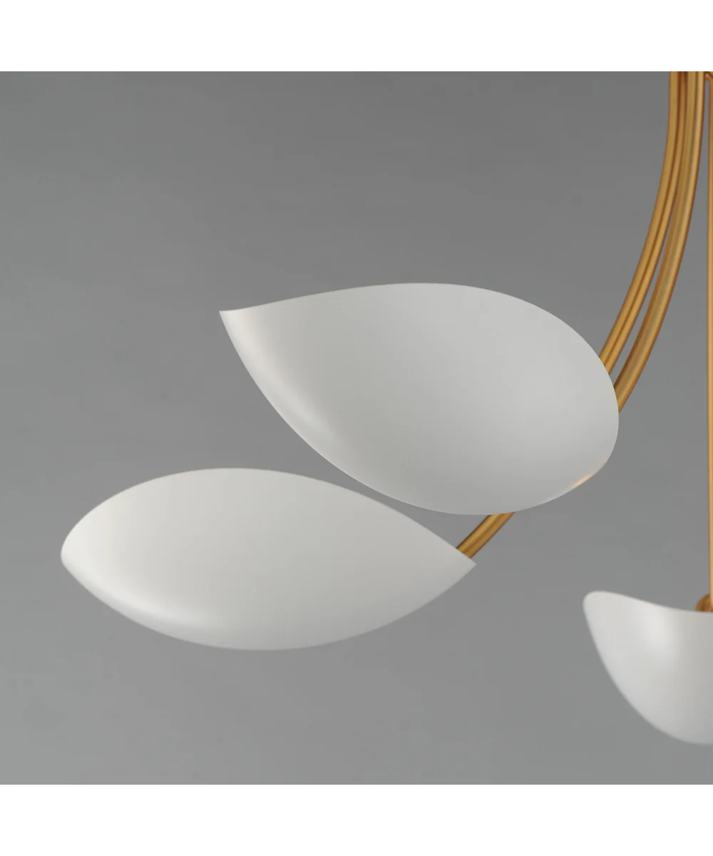 Maris 5-Light Chandelier White/Natural Aged Brass - Image 5