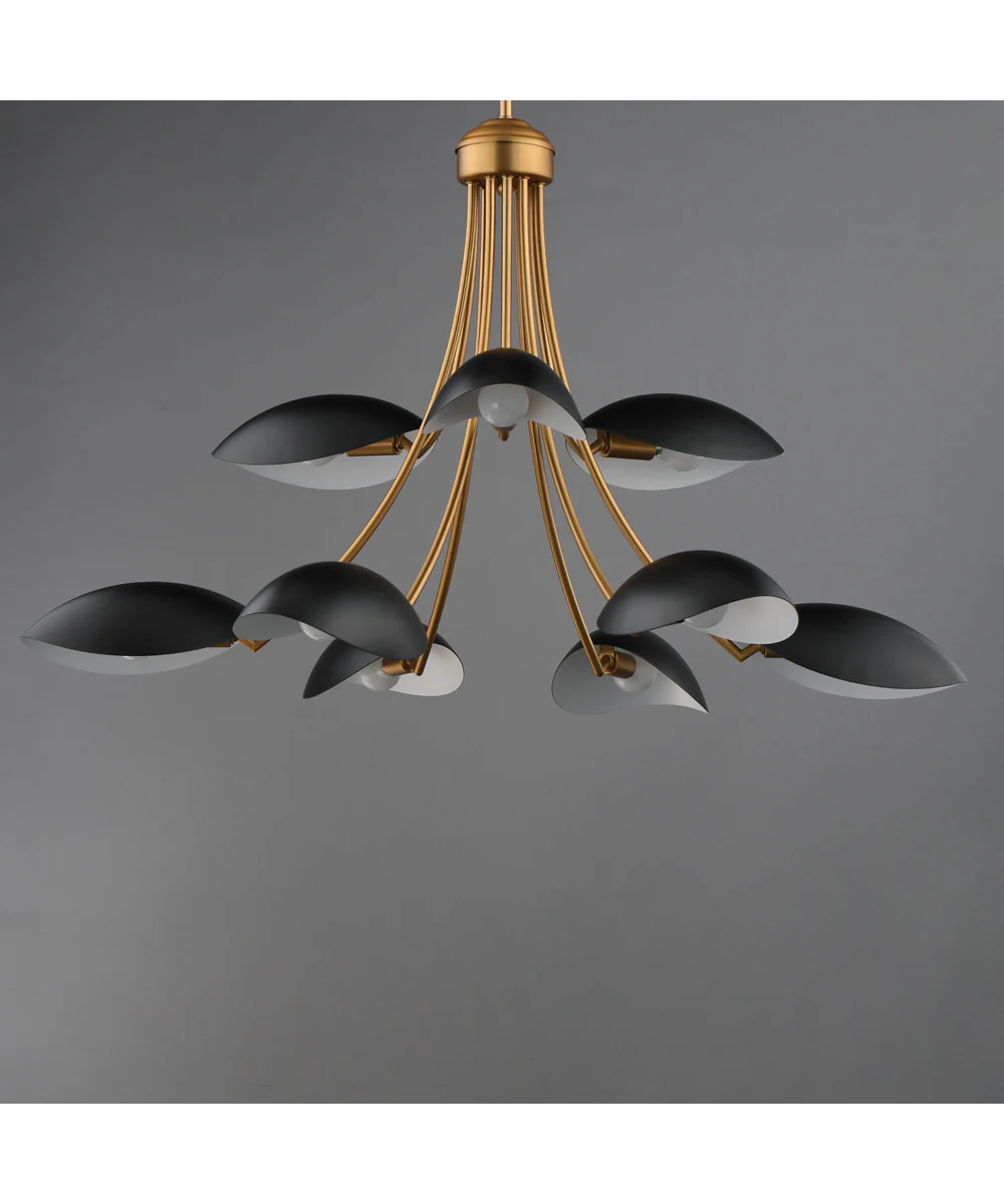Maris 9-Light Chandelier Black / Natural Aged Brass - Image 2