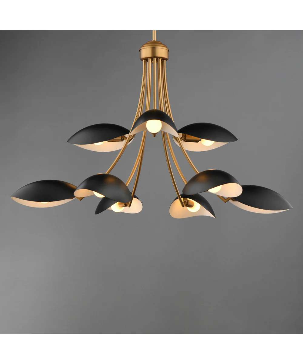 Maris 9-Light Chandelier Black / Natural Aged Brass - Image 3