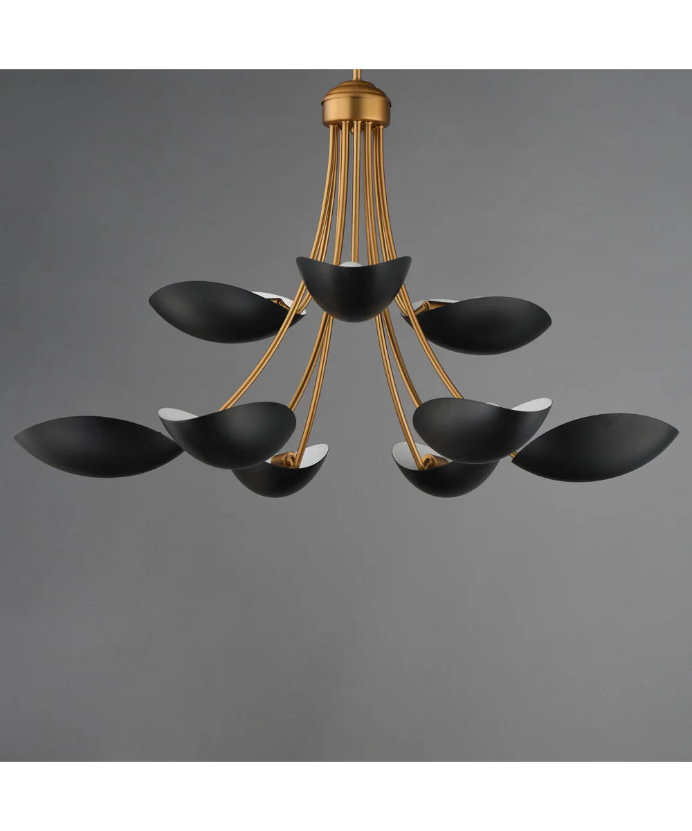 Maris 9-Light Chandelier Black / Natural Aged Brass - Image 4
