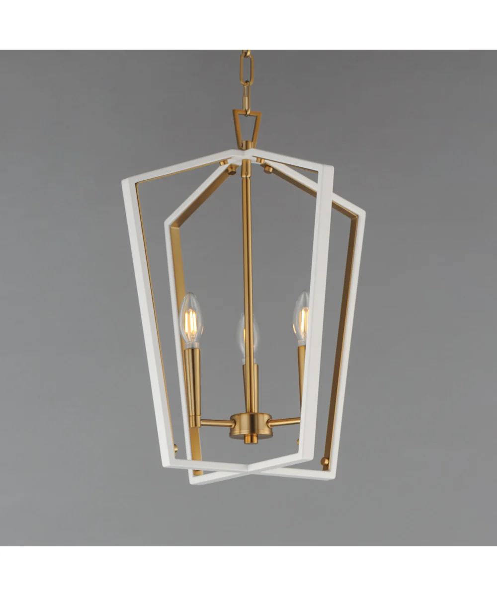Melrose 3-Light Pendant White/Natural Aged Brass - Image 2