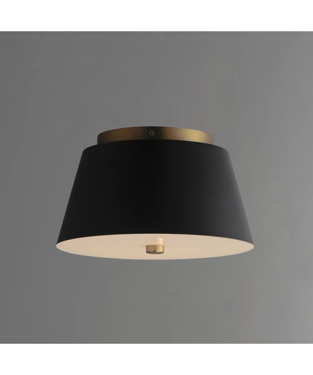 Miles 11 inch LED Flush Mount Black / Natural Aged Brass - Image 2