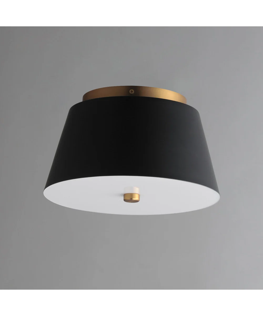 Miles 11 inch LED Flush Mount Black / Natural Aged Brass - Image 3