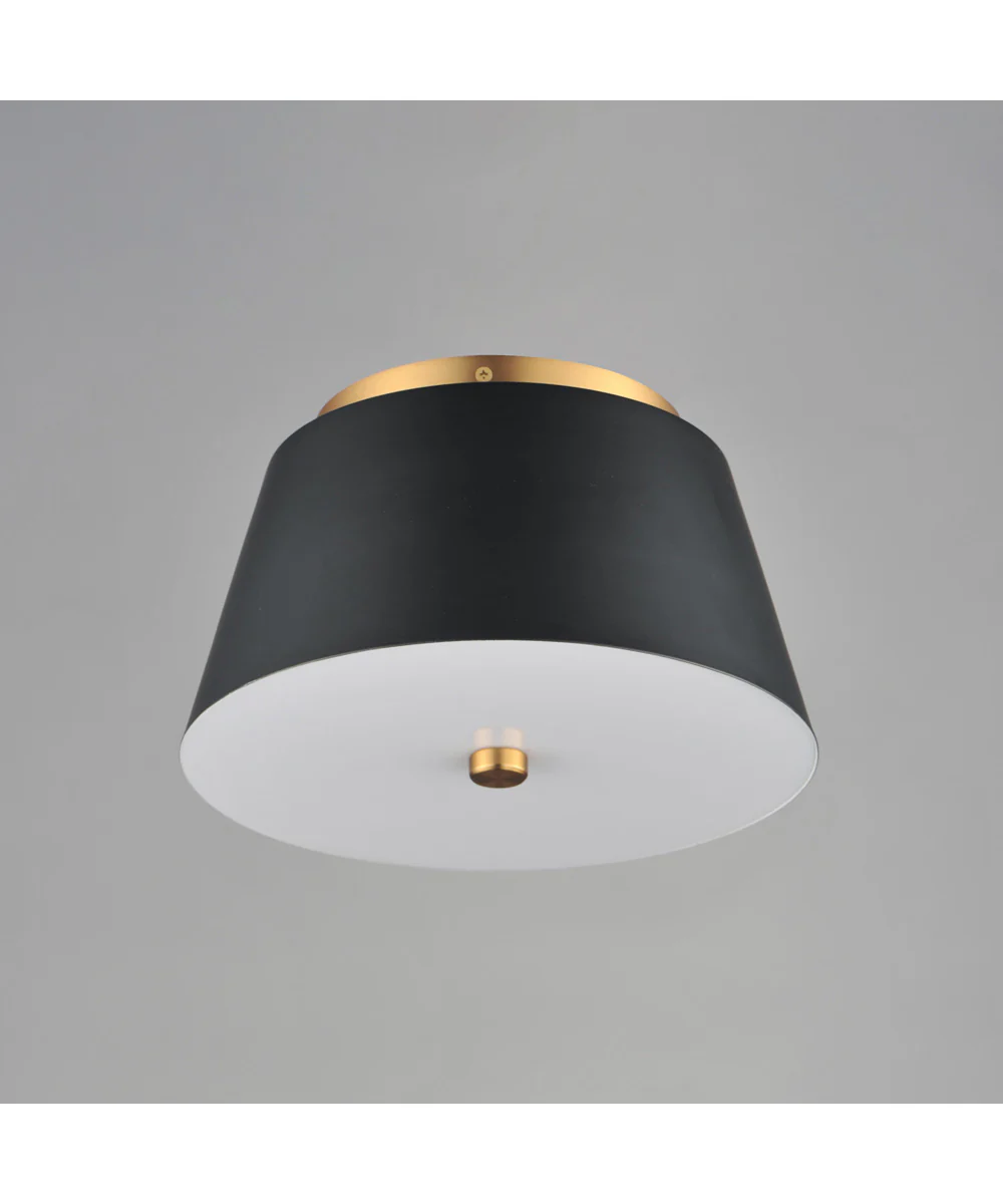 Miles 11 inch LED Flush Mount Black / Natural Aged Brass - Image 4