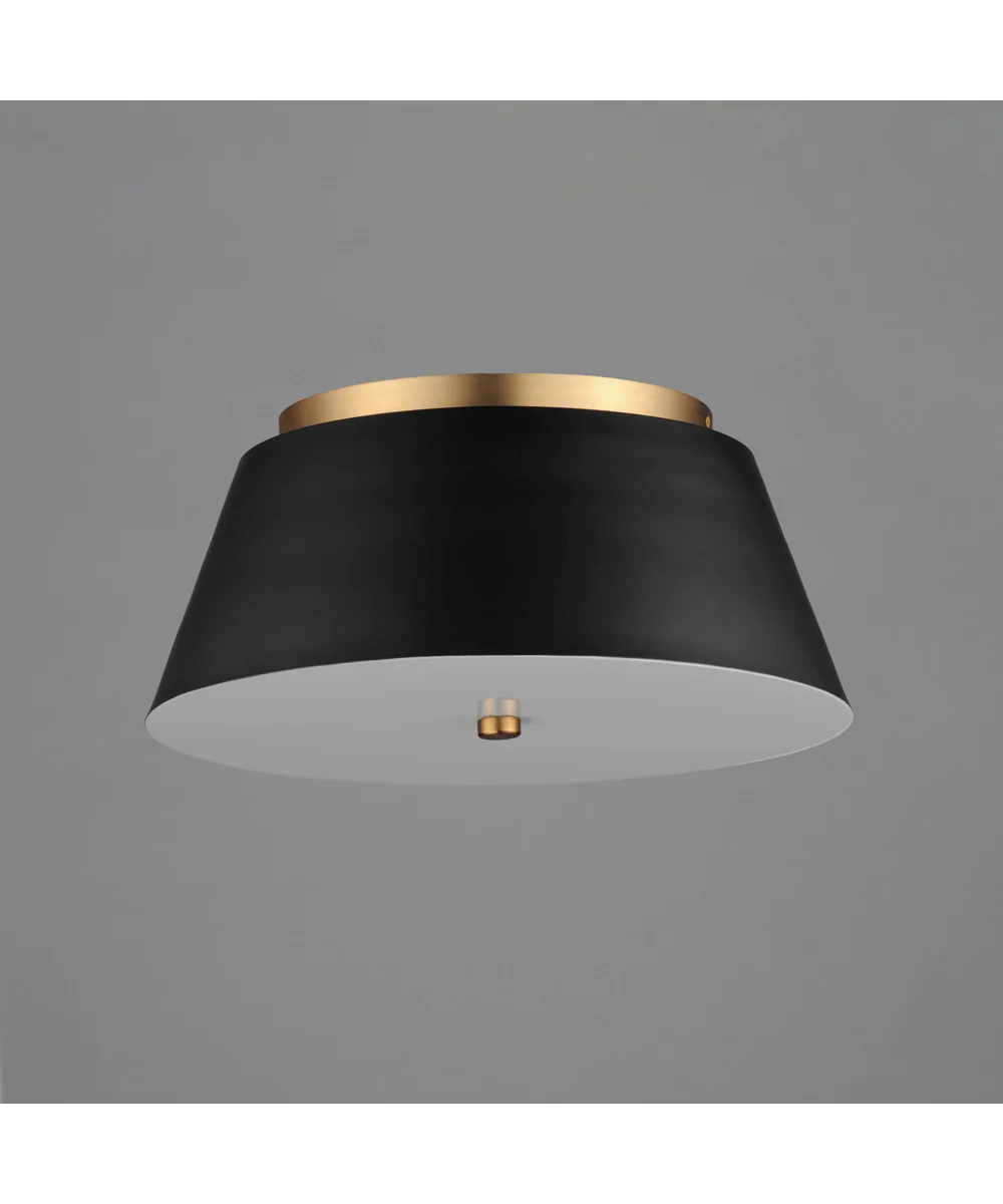 Miles 16 inch LED Flush Mount Black / Natural Aged Brass - Image 3