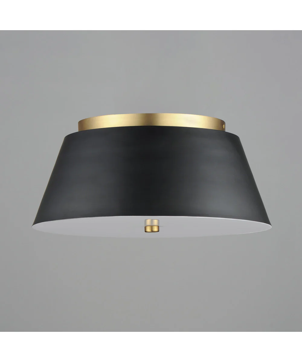 Miles 16 inch LED Flush Mount Black / Natural Aged Brass - Image 4